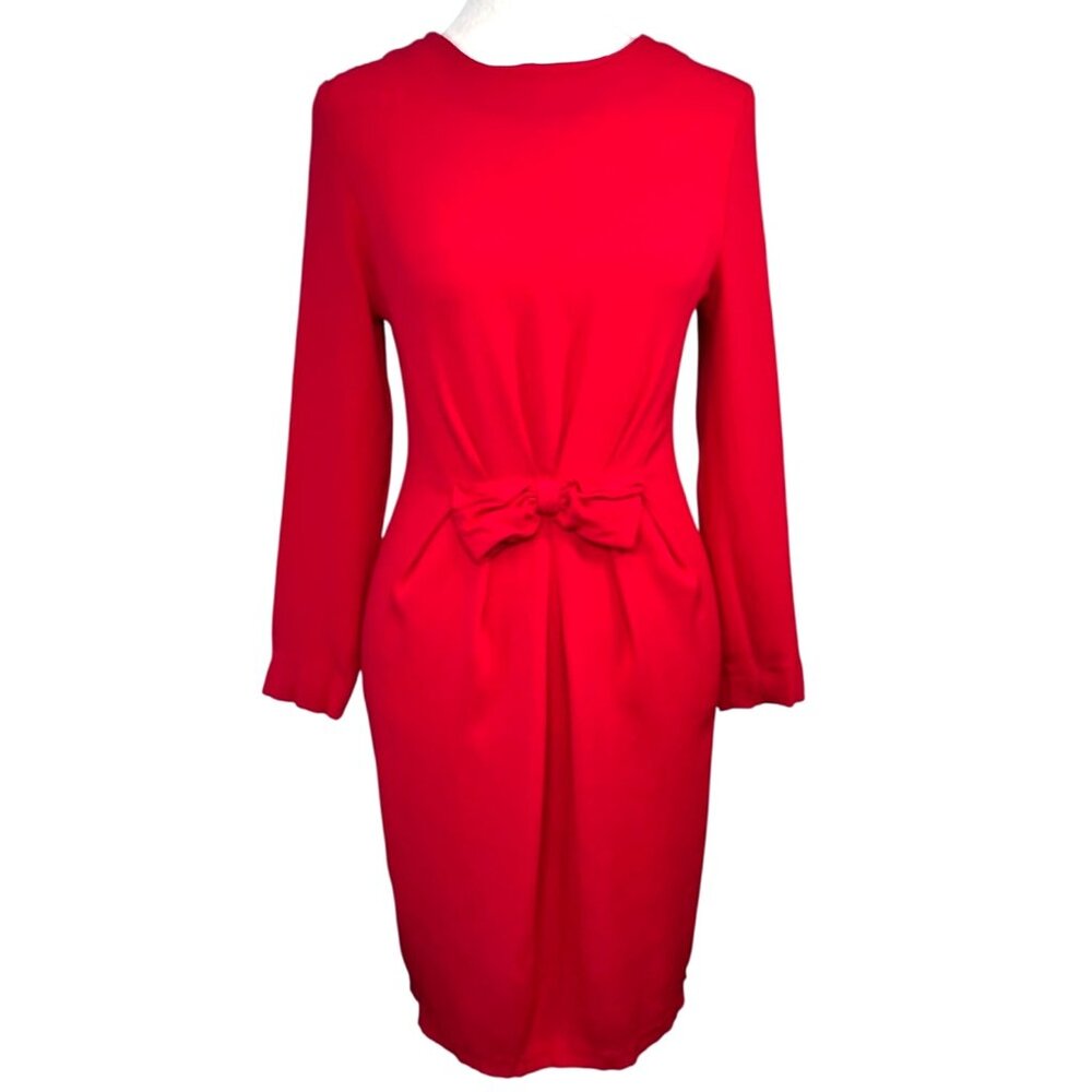 Vintage Lanz Red Dress Long Sleeve USA Petite XS